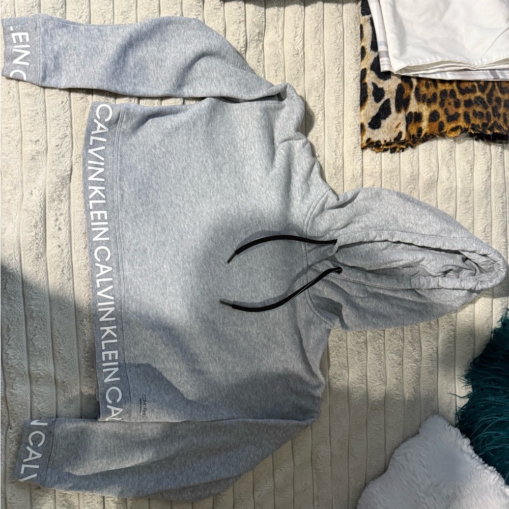 Calvin Klein Performance Cropped, Light Gray Women's Hoodie